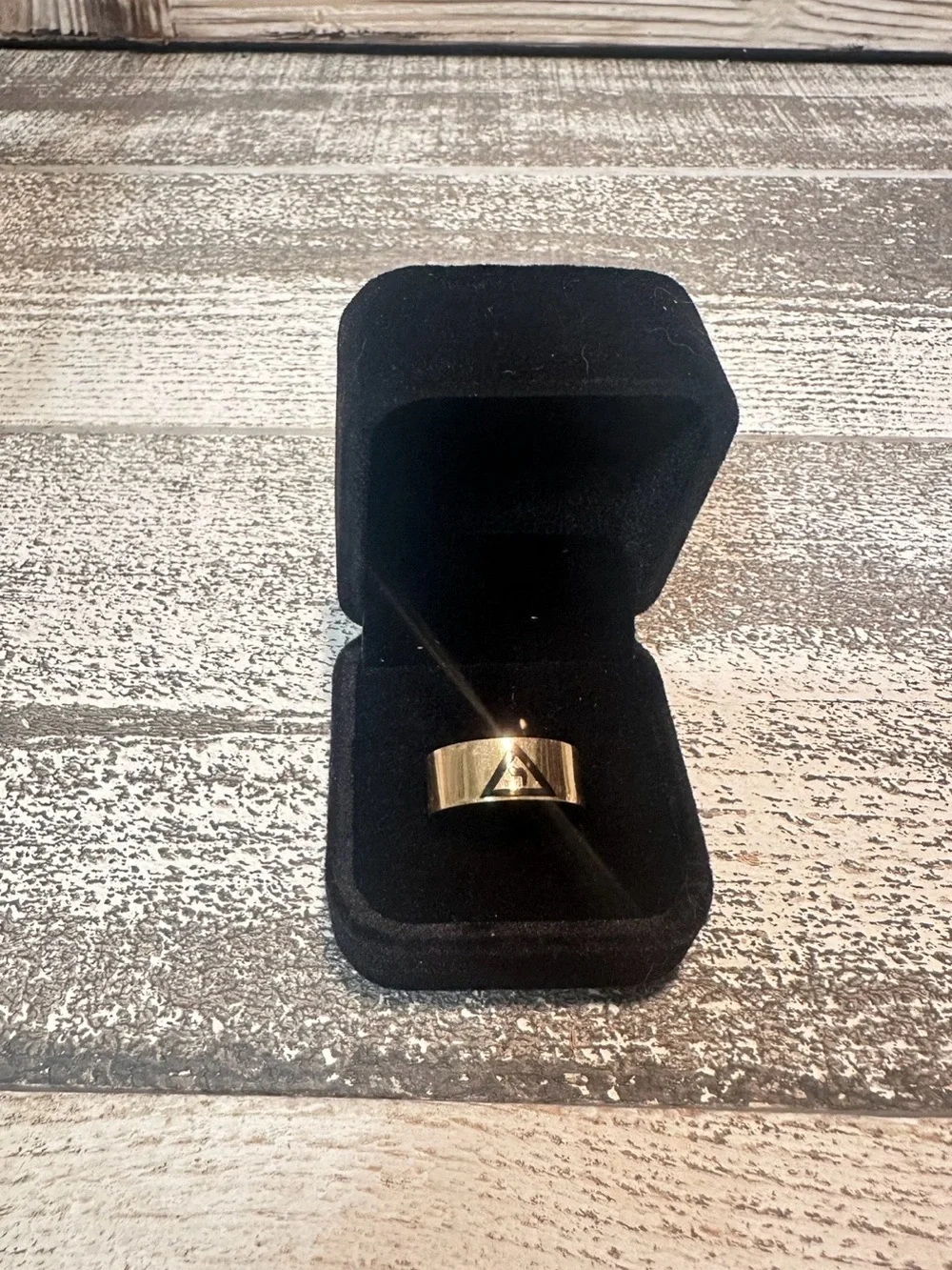 10K Gold Masonic Ring Virtus Junxit Mors Non Separabit Band 4.44-5 Sz 8-9 Men’s